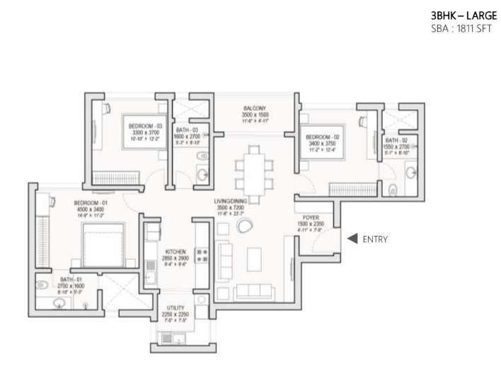4 BHK Floor Plan